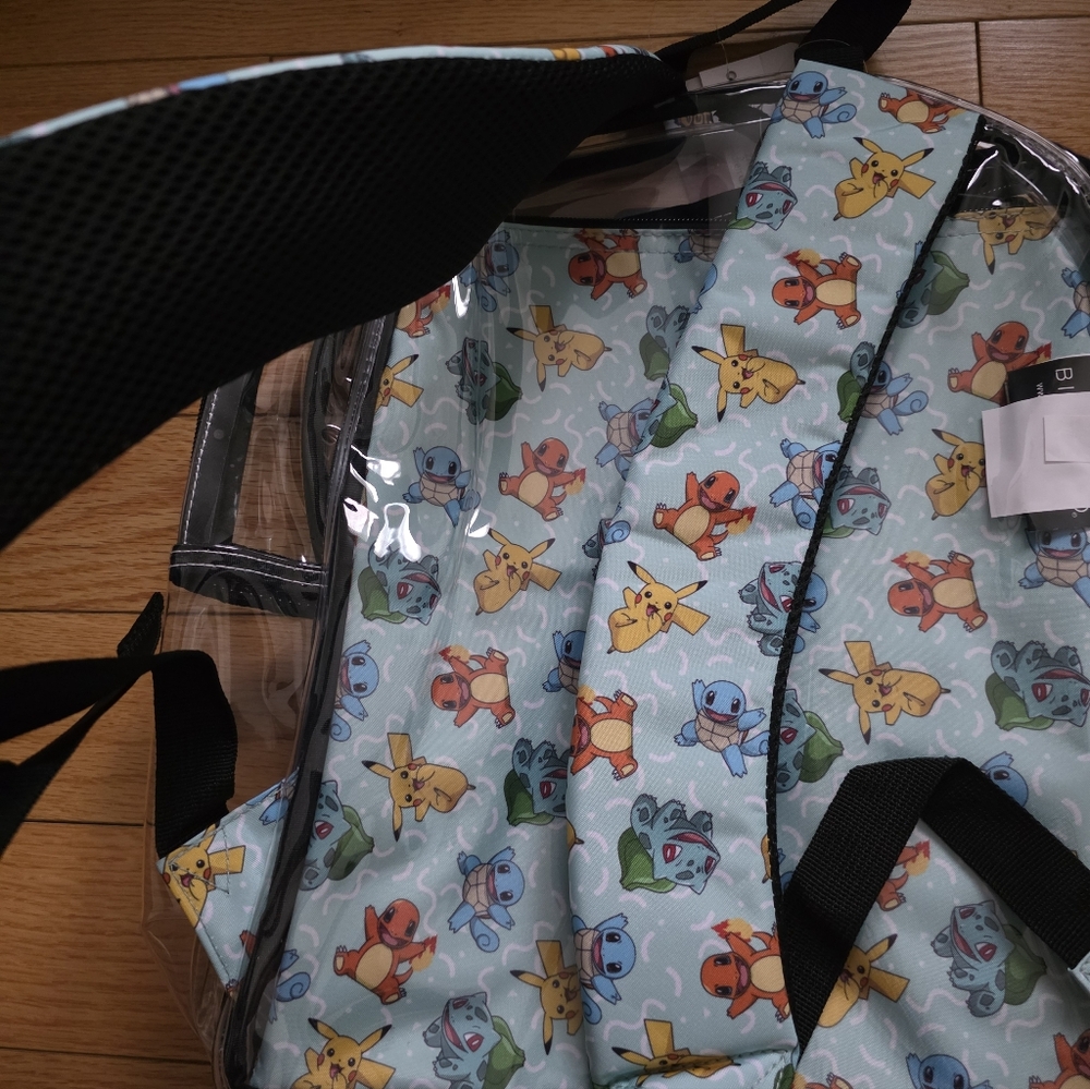 Pokemon Clear Backpack with Removable Pouch Plus Bonus Trading Card Fun Pack - Picture 9 of 15
